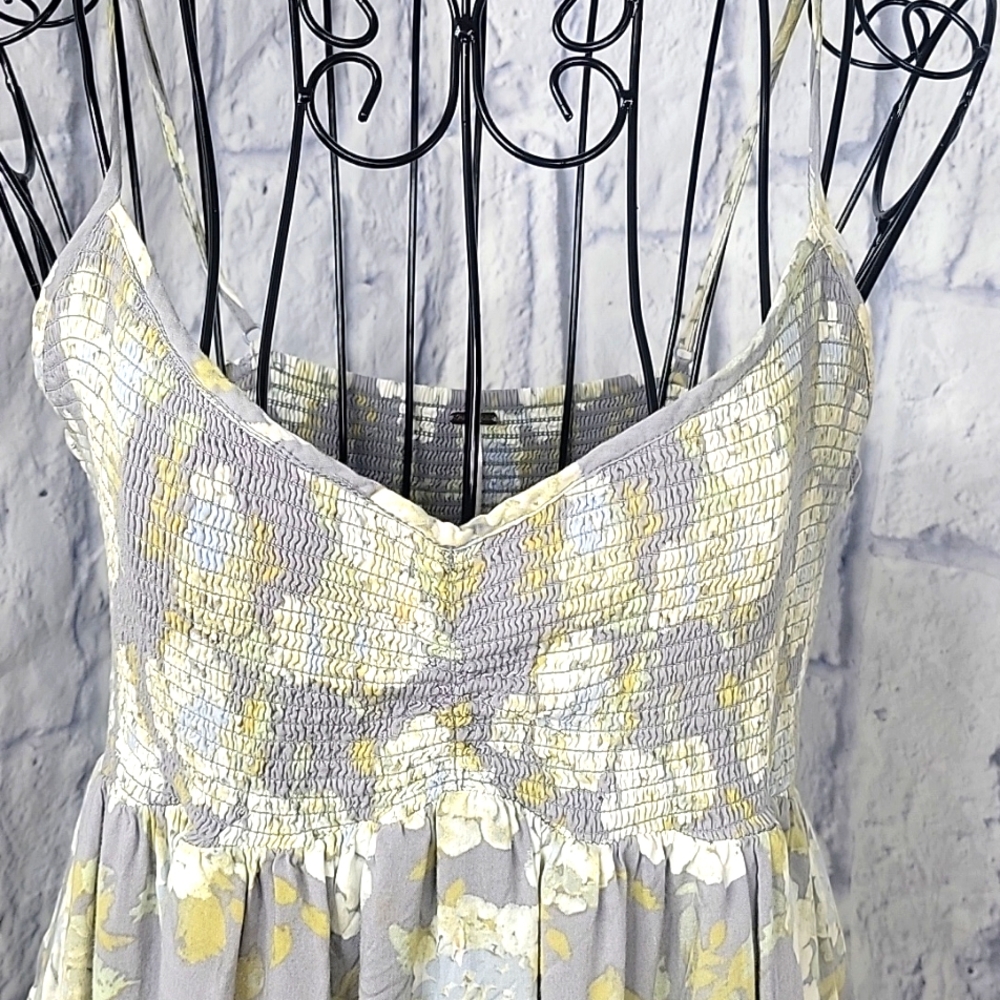 Free People Gray and Yellow Mini Dress - Picture 2 of 9